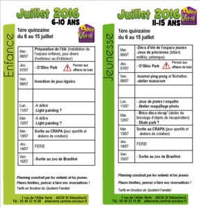 2016 06 28 - Planning 1ere quinzaine juillet